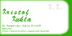 kristof kukla business card