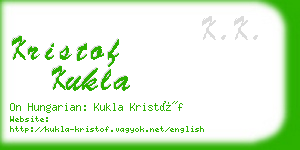 kristof kukla business card